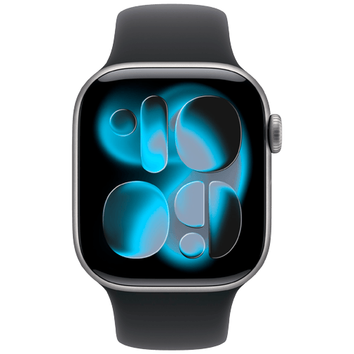 Apple Watch Series 11 42mm Grijs (Zwarte Rubberen Band M/L)